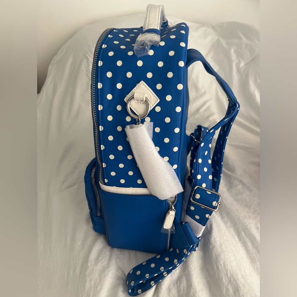 đź‘‘âś…PRICE FIRMâś…Large Blue Polka Dot Backpack - Picture 4 of 14